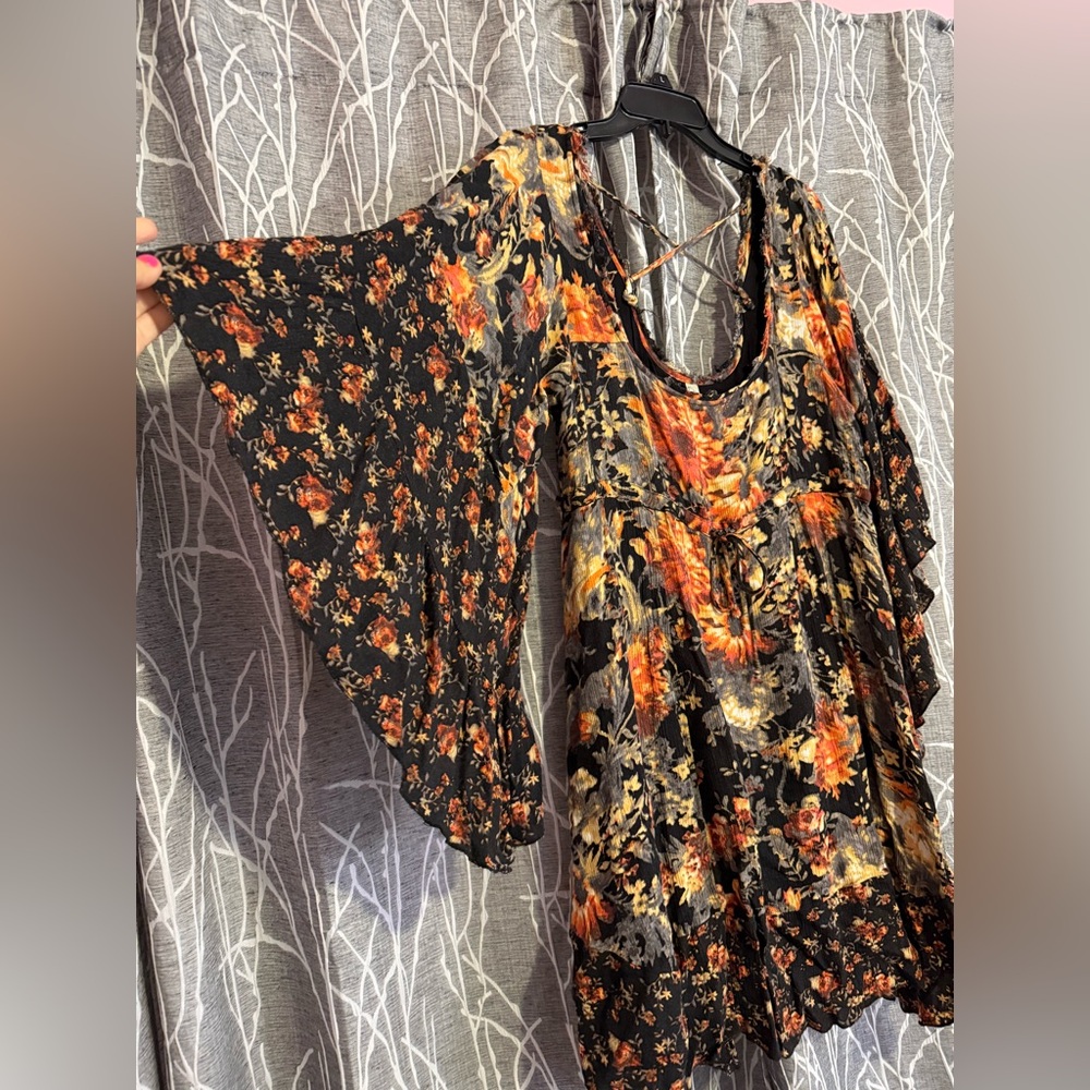 Free People Floral Tunic Dress size Large - Picture 2 of 5